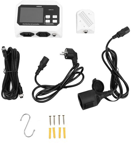 CO2-Controller, Wandmontierter, Multifunktionaler 3, 8-Zoll-Farbbildschirm, Digitaler CO2-Monitor-Tester mit Split-Sonde-Technologie, Geeignet für Gewächshäuser, Wachsende