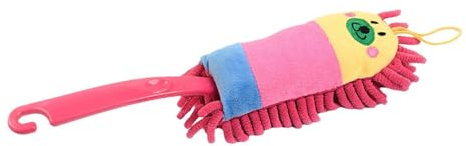 Milageto Soft Duster Telescopic waschbar, Staubpinsel mit spezieller Mikrofaser, Cartoon Staubfänger Kinderspielzeug Pinsel, Staubwedel Reiniger für Haushalt Computer Schreibtisch, 32 cm Länge, Rot