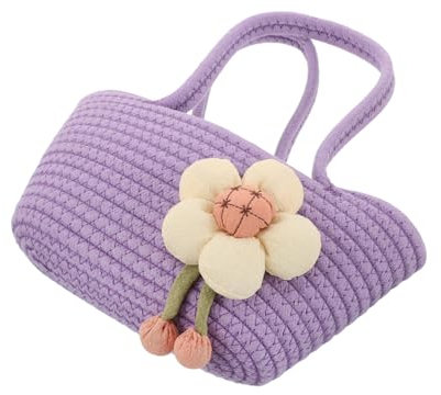 CALLARON De Plage Coton Tissé Élégant Avec Fleurs Tote Bag Pour Femmes Pour Voyage Et