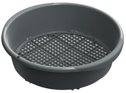 DTU24 Gartensieb 2-in-1 Rundsieb mit Einstellbarer Machengröße, Sieb, Erdsieb, Sandsieb (Schwarz)