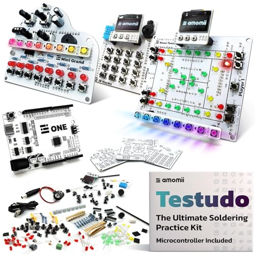 amomii Testudo Soldering Practice Kit, Build 3 Gadgets, Arduino Compatible