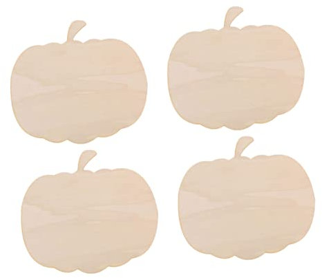 SHINEOFI 1 Satz Kürbis-chips Halloween-ausschnitte Basteln Sie Kürbisse Zum Bemalen Kleines Kürbisdekor Halloween Dekoration Halloween-dekoration Hängende Anhänger Holzscheibe 4 Stück