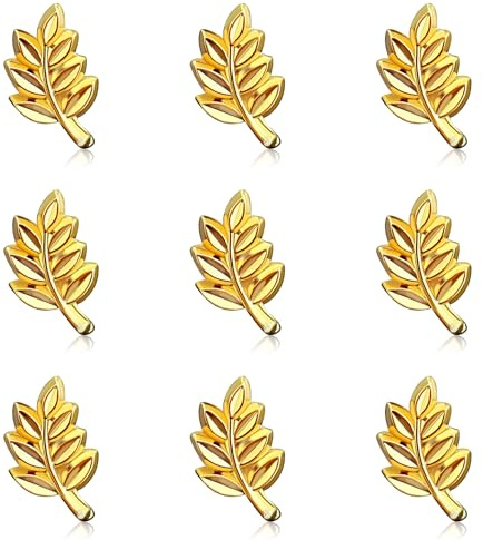 9 Stück Anstecknadel Akazie Freimaurerei | Anstecker Frankreich vergoldet Akazienzweig | Schmuck 12 mm Freimaurer-Symbol, mm, Zink