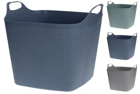 HAC24 Flexibler Kunststoff Aufbewahrungskorb 25 L Mit Griffe Flexi Korb Tragekorb Haushaltskorb Allzweckkorb