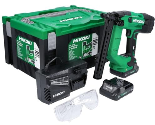 Hikoki NT1804DAJXZ 18V Cordless Brushless 18G Narrow Crown 2nd Generation Stapler with 2 x 2.0Ah Batteries, Charger & Carry Case