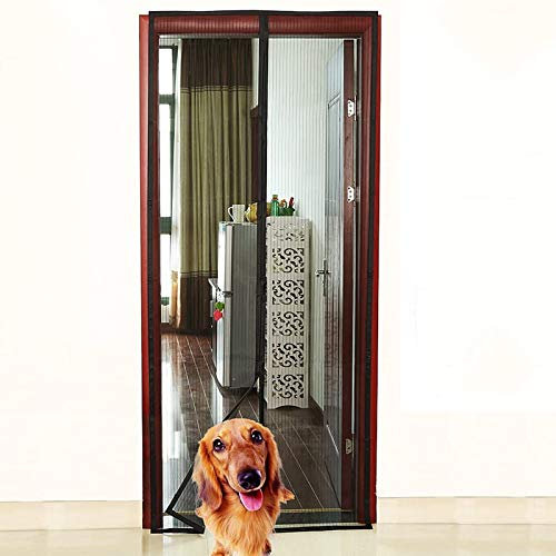DUBTEDHOU Magnetischer Bildschirm Tür, Magnetische Fliegengittertür mit Freisprechfunktion, superleise, for französische Schiebetüren(90x210cm)