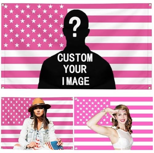 HWFOI Personalisierte Flagge, Fahne Selbst Gestalten 2.5X4 FT, Fügen Sie Ihr eigenes Bild hinzu, Text, Personalisierte Wanddekoration Garten-Yard-Schild Camping Flagge(ohne Fahnenmast)