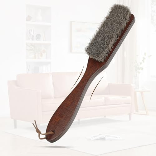 100% Horse Hair Clothes Brush for Wool Coats Cashmere Suits No Shedding Soft Bristle Garment Brush for Lint Removal Premium Beechwood Handle Hat Brush for Furniture Cowboy Hats Felt Fedora Cleaning