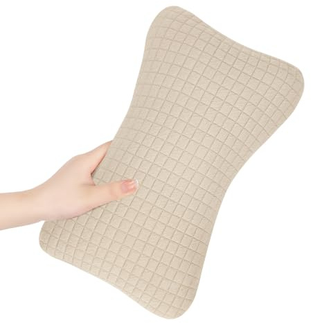 Blublu Park Mini-Kissen zum Schlafen, 11x7 kleines nickerchen Kissen für Kleinkinder, Nacken, Handgelenk, Lendenwirbelsäule und Knie, Haustierkissen (Beige - 1 Stück)