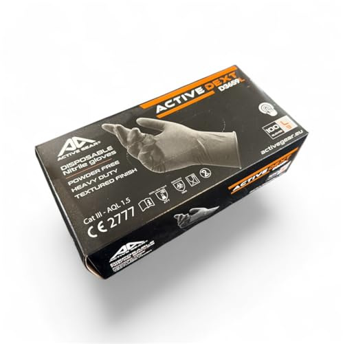 Generico Guanti Monouso Active Dext D3660 Neri Tg. L 100 Pz. Extra Forti | 7,0 grammi