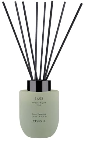 blomus Raumdiffusor -TUOKSU- | Duftdiffusor mit Duftstäbchen für Wohnräume | Raumduft Sage | 100 ml
