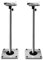 Drall Supporto per Altoparlanti da 2 Pezzi Realizzato in Metallo, Supporto per Altoparlante Regolabile in Altezza con Supporto per Cavo Argento Modello: BS16Sx2