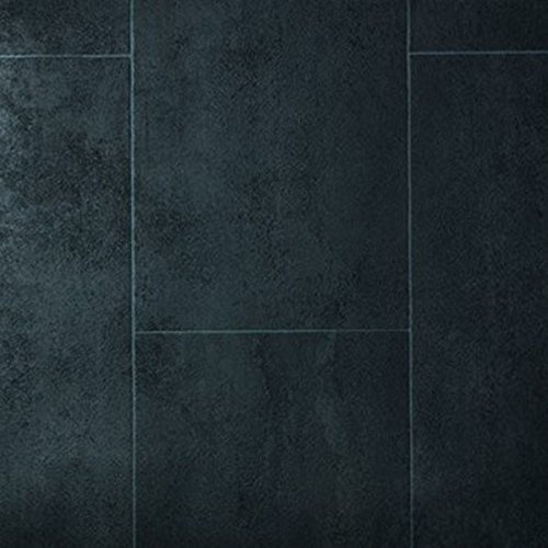 livingfloor® PVC Bodenbelag Fliese Anthrazit 2m Breite, Länge variabel Meterware, Größe:6.50x2.00 m