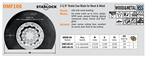 CMT ORANGE TOOLS OMF106-X5-85 MM RIFF-RADIALSÄGEBLATT FÜR HOLZ & METALL