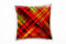 Paul Sinus Art Abstrakt, kariert, rot, grün, gelb Deko Kissen 40x40cm für Couch Sofa Lounge Zierkissen - Dekoration zum Wohlfühlen