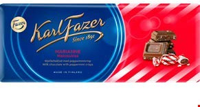 Karl Fazer Pfefferminzknusse in Milchschokolade, 200 g, 8 Stück