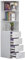 BOJU Tall Bathroom Corner Cabinet White with 4 Drawers 3 Shelves Living Room Bookcase Wood Unit Storage Cabinet Cupboard Sideboard Slimline
