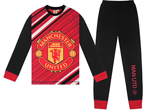 Manchester United FC Official Gift Boys Sublimation Long Pyjamas 7-8 Years Red