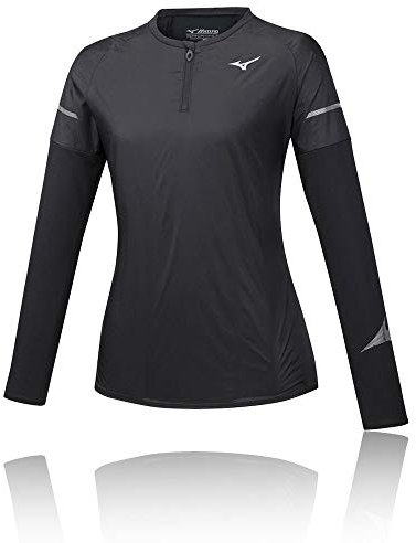 Mizuno Hineri Hybrid Long Sleeve Women's Top - AW19 - Medium Black