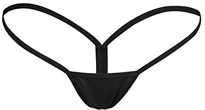 Justgoo Womens Sexy G-String Micro Back Thongs Panties Underwear Low Rise T-Back Underpants Black