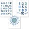 PREMYO Bilder Kinderzimmer Deko Jungen - Alphabet ABC Poster Set Babyzimmer - Wandbilder Schlafzimmer Sonne Blau A4