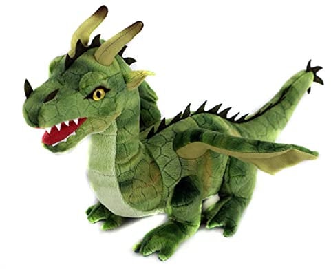 Uni-Toys - Drache grün - 40 cm (Länge) - Plüsch-Fabeltier - Plüschtier, Kuscheltier