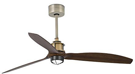 Faro Barcelona 33398-10- JUST FAN LED Ventilateur de plafond or vielli/bois avec moteur DC