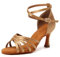 RUYBOZRY Scarpe da Ballo Latino Americano Donna in Raso Scarpe Ballo Salsa da Sala Modello-802QB,Tacco-7cm,Beige,EU 39