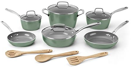 Cuisinart 52G-13SG GreenChef Ceramic nonstick cookware Set, Sage Green, Set of 13