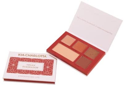 Kia-Charlotta, veganer Lidschatten, zertifizierte Naturkosmetik & vegan, tierleidfrei, 5 langanhaltende Farben, Made in Germany, 12,8g (Nuancen von Rosé und Kupfer)