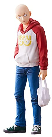Xinchangda One Punch Man Saitama Action Figure Anime Character Saitama PVC Figure Statue Colllectible Model Home Decor Desktop Ornaments Gift 15cm for Fans and Kids