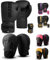 EVO Fitness Matte Black Boxing Gloves and Pads Set Punching Focus Mitts Hook and Jab Hand Target Strike Shield Training Sparring MMA Martial Arts Muay Thai Kickboxing Karate Men Women (12 OZ, Black)
