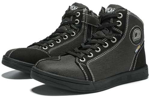 IRON JIA'S Motorradschuhe Herren Motorradstiefel Herren Motorrad ,rutschfeste, atmungsaktive Street-Casual-Biker-Boots mit seitlichen Reißverschlüssen, Knöchelstütze und Schaltkissen -46