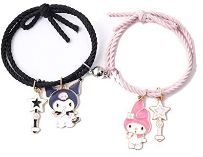 ZMANYIJEW Bestie Couples Bracelets Valentine Couple Rope Bracelet Gift for Best Friend Cute Bracelet, 1in, alloy, no gemstone