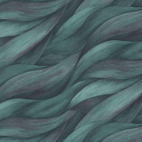 Erismann 10257-18 Non-Woven Wallpaper Casual Chic Waves Pattern Petrol Purple
