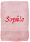 KDO MAGIC - Handtuch personalisiert - Bestickte Serviette mit einem Namen - 100% Baumwolle - Geschenkidee zum Geburtstag, Muttertag, Weihnachten (50 x 90 cm, Rosa)