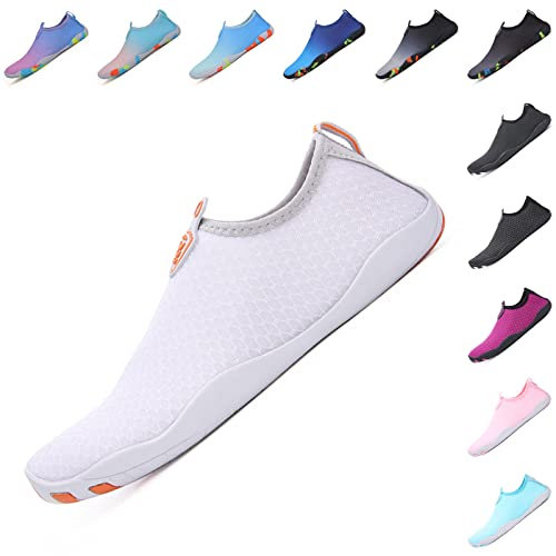Baofular Badeschuhe Damen Herren Wasserschuhe Schwimmschuhe Sommer Strandschuhe Schnell Trocknend Aquaschuhe Surfschuhe für Meer Grau 44 EU