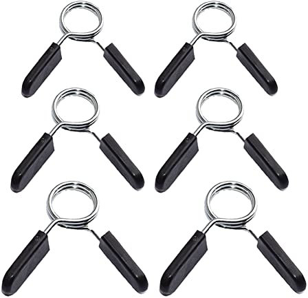 Federverschlüsse, Federclip, Hantelverschlüsse, Verschluss für Hantelstangen, Langhantel Klemmen, Hantel Klemme, Federclip für Hantelstangen, 6 Stück (2,4cm/2,5cm/2,8cm)