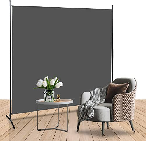 Ansobea Biombo Separador 180 x 180 1 Pieza,Separador de Habitaciones,Paravent Balcón,Paravent Space Divisor Interior,Gris Oscuro
