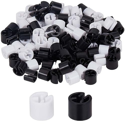 GORGECRAFT 110Stk Kleiderbügel-Marker Leere Etiketten Kleiderbügel-Größenmarkierungen Sortimentsset Passend Für 9.5 mm Stange Für Kleidung Schnappnummern-Etiketten Zubehör Farbkodierung Schwarz Weiß