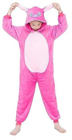 WDRHC Unisex Niños Unicornio Pijamas la Ropa de Noche del Traje Onesie 3D Novedad Mono Stitch Cartoon Animal Cosplay Disfraces Mascotas Carnaval Navidad Ropa especializada para Niños Niñas