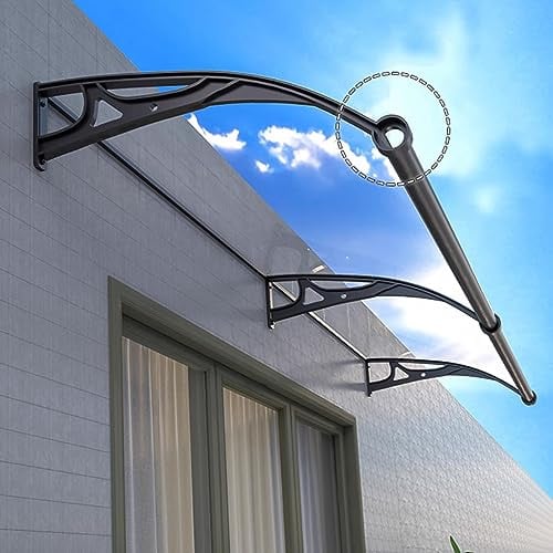 Pensilina Tettoia per Porta d'Ingresso,Tendalino per Finestra con Grande del Lavandino,Pensilina Copriporta in Policarbonato,Garden Pensilina da Esterno,Silenziosa e Autopulente (100x150cm/39x59)