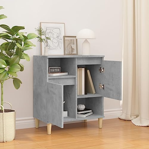 prissent Sideboard Eingang 60 x 35 x 70 cm Buffet Wohnzimmer Grau Beton Möbel für Wohnzimmer Anrichte Küche Platzsparend Vintage Sideboard Badezimmer Lowboard Mehrzweckschrank