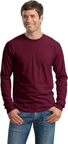 Gildan Lang rmliges T-Shirt f r Erwachsene, schwere Baumwolle, Stil G5400, 2er-Pack, Kastanienbraun (2er-Pack), XXL