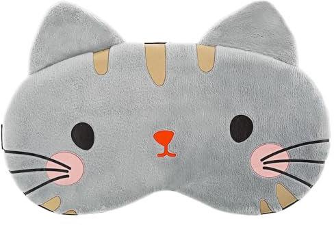 WLLHYF Masque Pour Les Yeux En Peluche Douce - Bandeau Pour Chat - Confortable - Protection Amusante Pour Dormir - Pour Femme Et Homme - Pour Voyages
