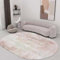 Teppich Oval Anti-Rutsch Home Office Esszimmer Wohnzimmer Schlafzimmer Küche Kurzflor Teppiche rosa und grauOval 140X180CM