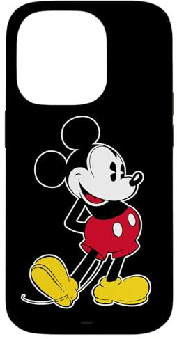 Hülle für iPhone 14 Pro Disney Mickey Mouse Klassische Pose Schwarz