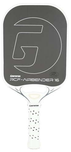 GAMMA Airbender Pickleball-Paddel aus Kohlefaser mit anpassbarem Griffgewichtssystem und aerodynamischem offenem Hals mit stoßdämpfendem Geleinsatz