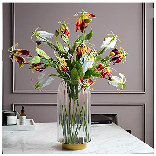 Künstliche Blumen Künstliche Lilienstrauß Wohnzimmer Esstisch Gefälschte Blume Set Seidenblume Anordnung Hotel Interieur Weiche Outfit Büro Party Kunst Hall Dekoration Künstliche Pflanzen Blumen ( Col