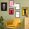Nacnic 6er-Set Messaggio iconico di Kaws Gerahmtes Poster mit Design-Illustrationen zur Dekoration der Wände Ihres Zuhause Zimmer Büro im A3 & A4 Schwarzer Rahmen